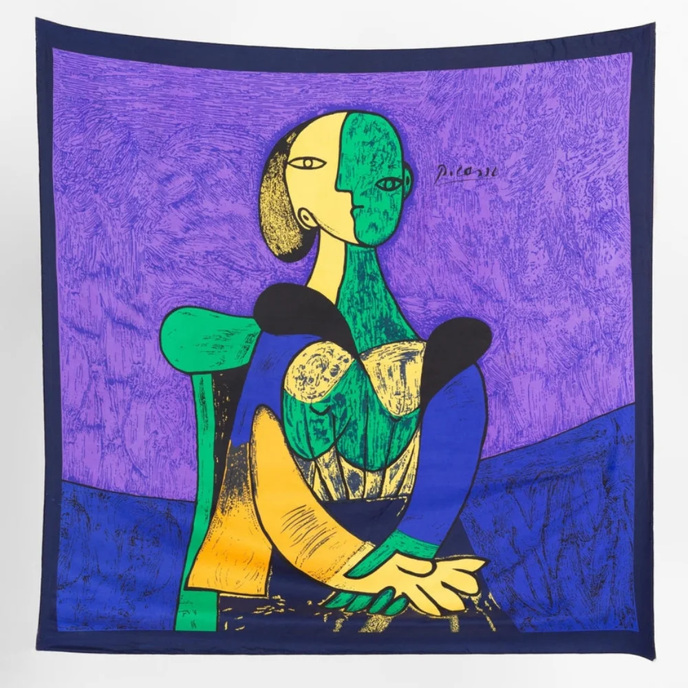 Vintage 80s Picasso Silk Square Scarf